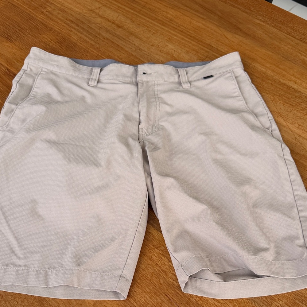 Travis Mathew Light Beige Flat Front Men's Shorts